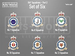 Kitsworld SAV Sticker Set - British RAF Squadrons - Part 2 British RAF Squadrons Set  - Self-adhesive vinyl transfers 